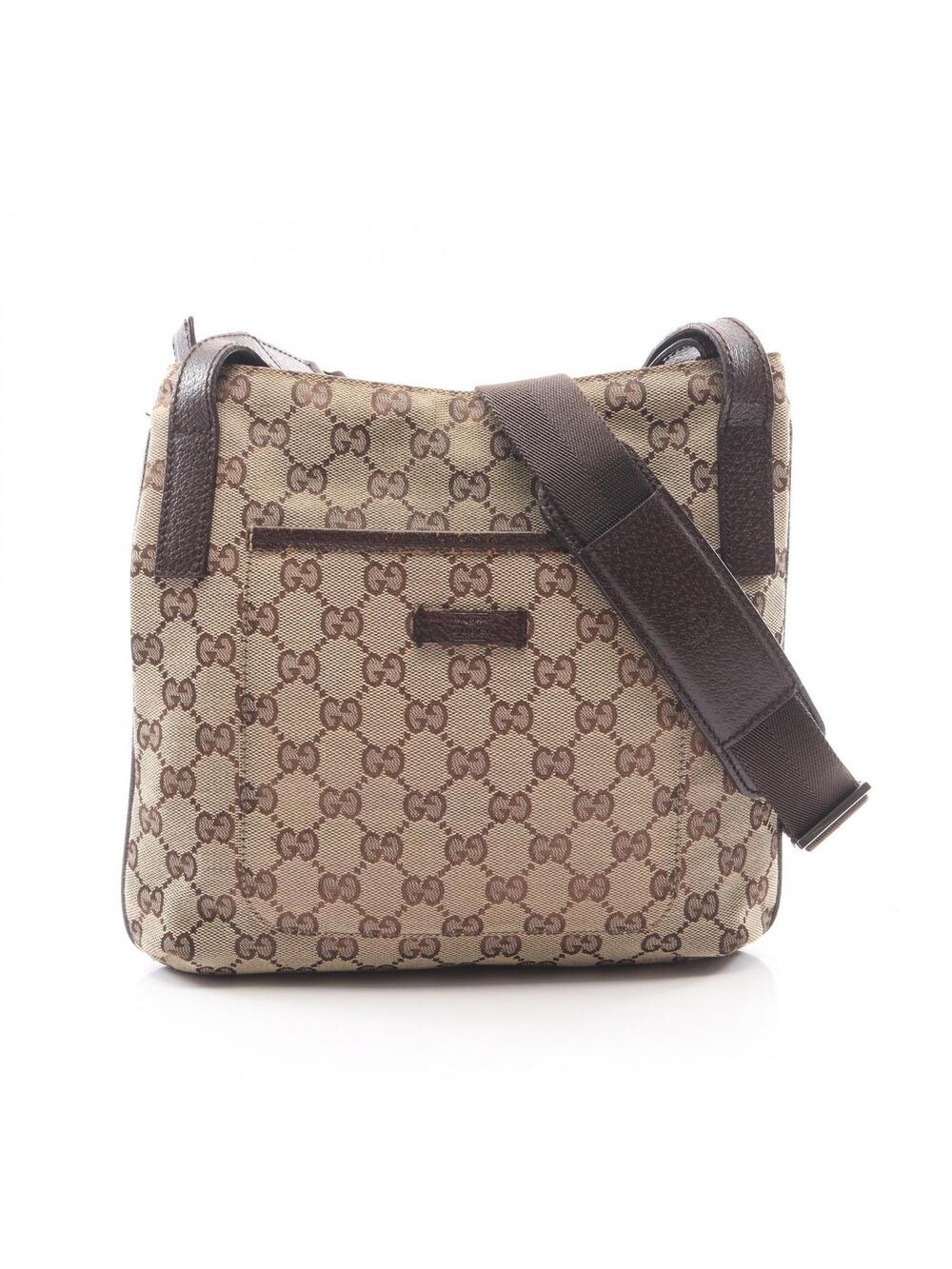 Gucci Gg Canvas Shoulder Bag Leather #277405G35B